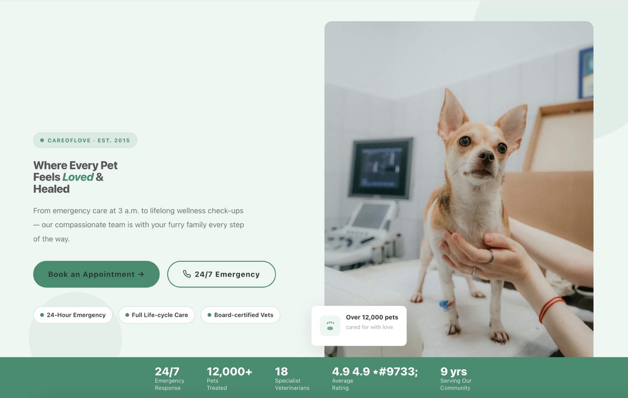 宠物医院官网WordPress建站