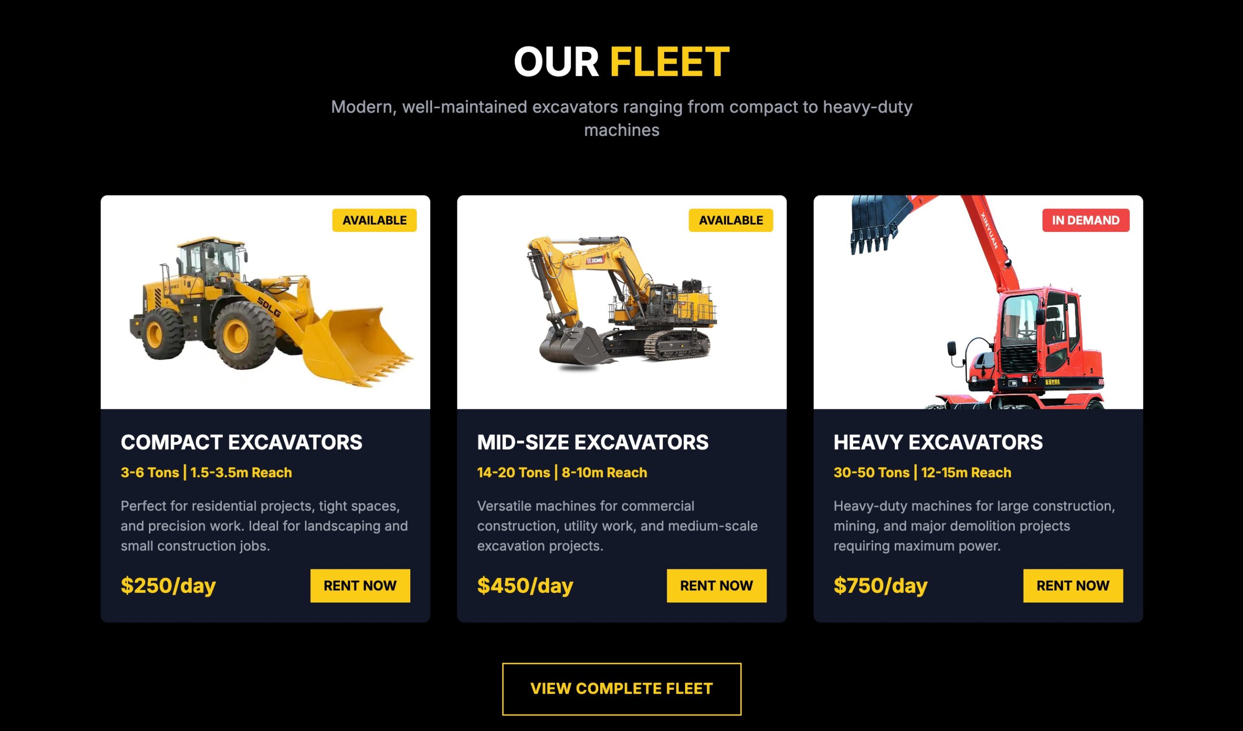 挖掘机吊车租赁行业官网